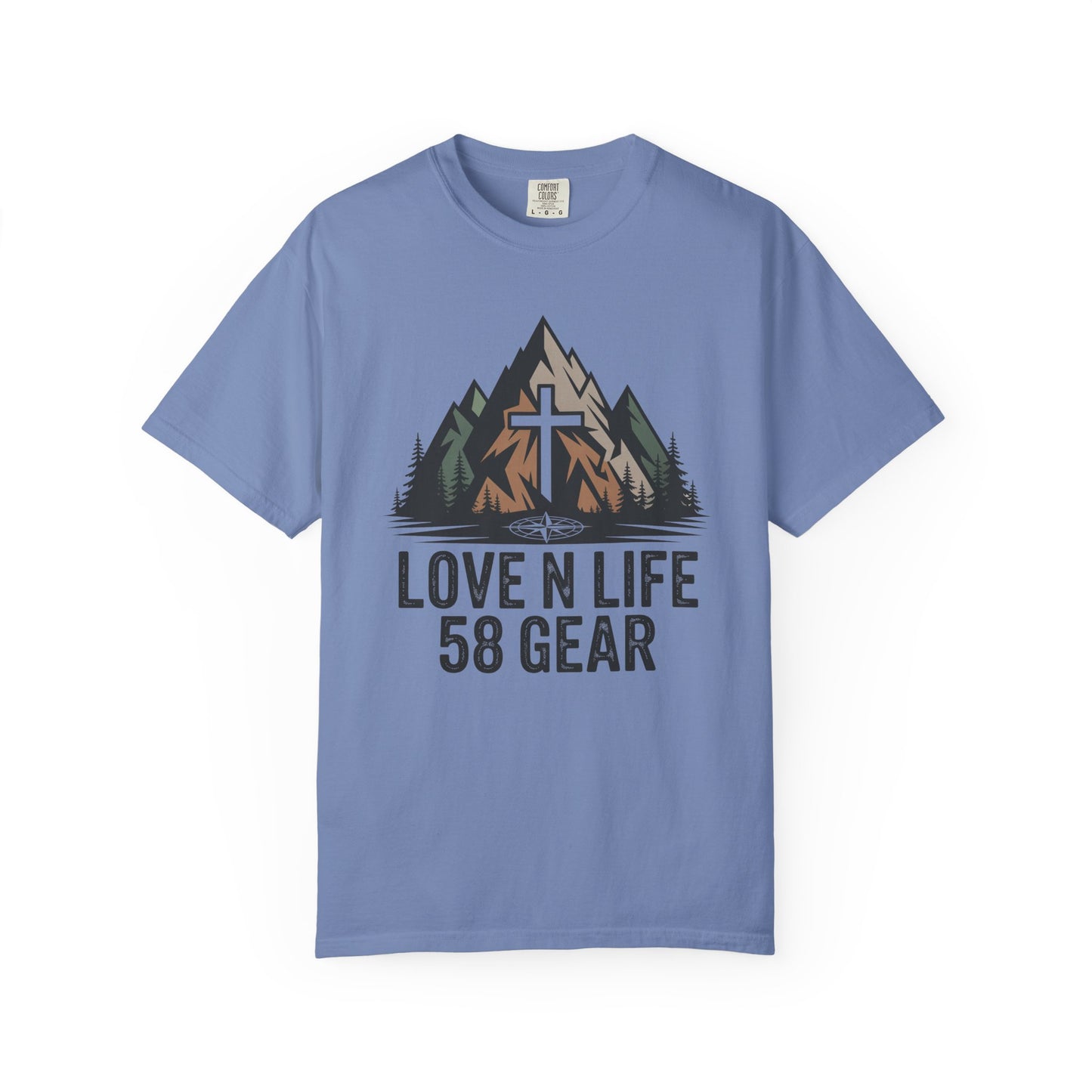 'Love N Life 58 Gear' Mountain Cross Christian Short Sleeve Tee