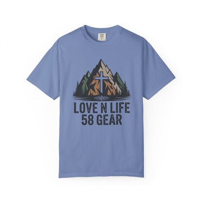 'Love N Life 58 Gear' Mountain Cross Christian Short Sleeve Tee