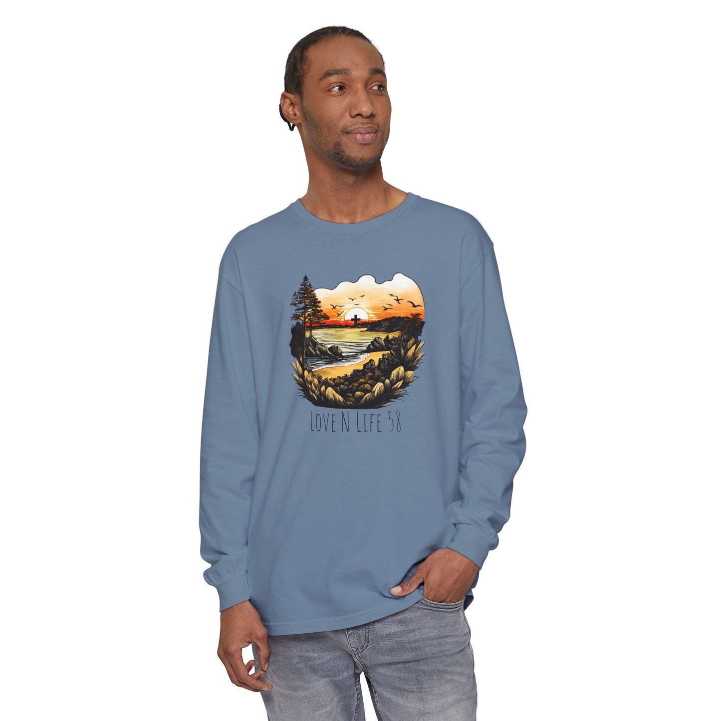 Sunset Cross - Comfort Colors Long Sleeve