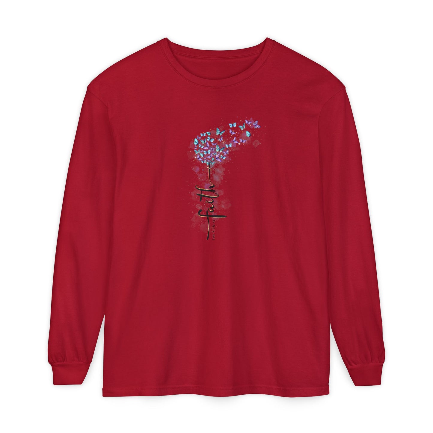 Faith Butterflies - Comfort Colors Long Sleeve