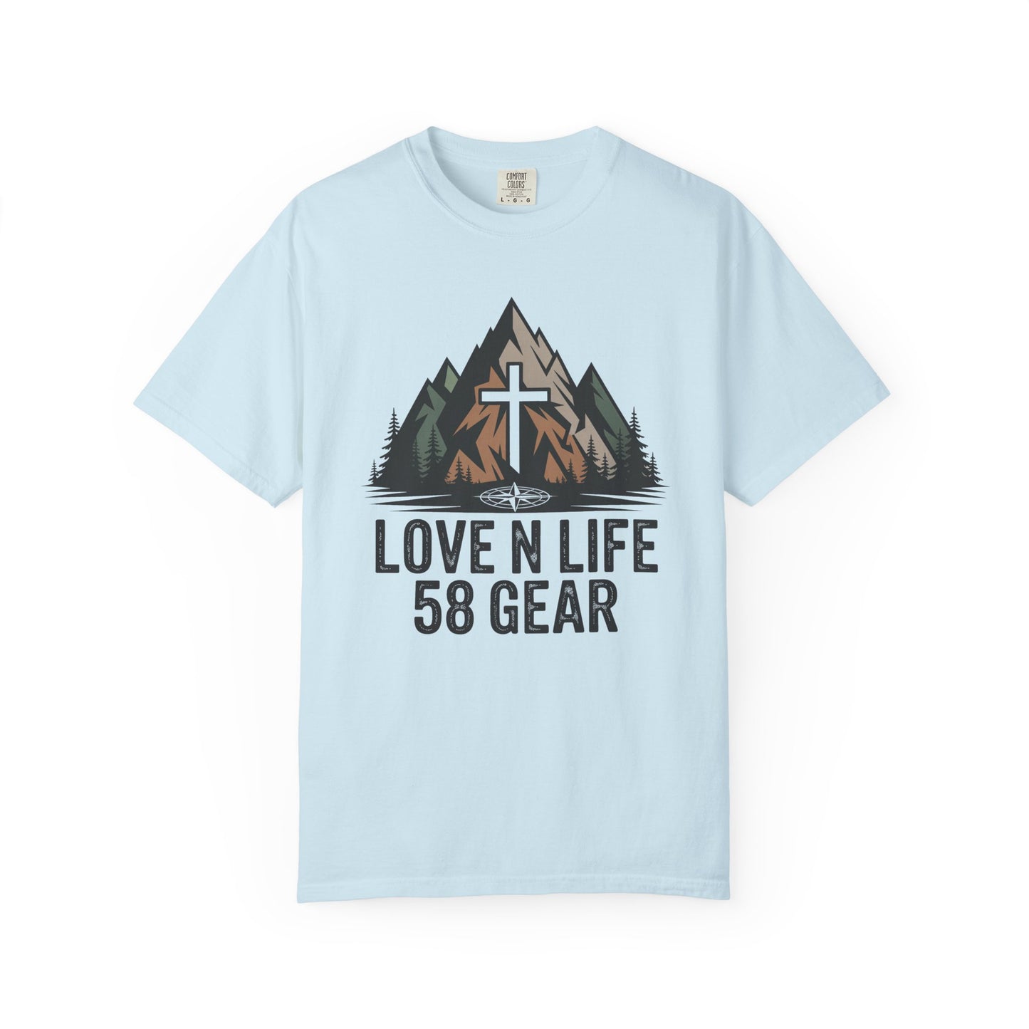 'Love N Life 58 Gear' Mountain Cross Christian Short Sleeve Tee