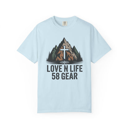 'Love N Life 58 Gear' Mountain Cross Christian Short Sleeve Tee