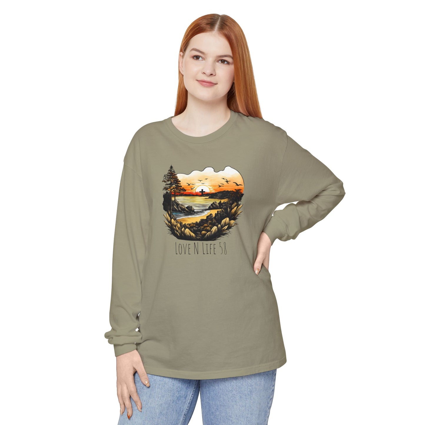 Sunset Cross - Comfort Colors Long Sleeve