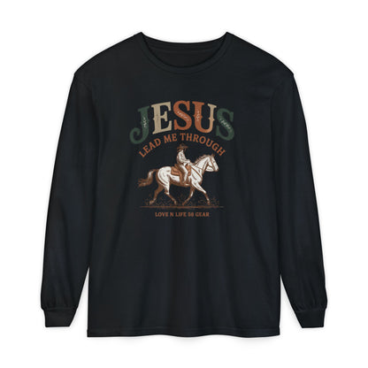 Jesus Lead Me Through Long Sleeve Unisex Christian Tee