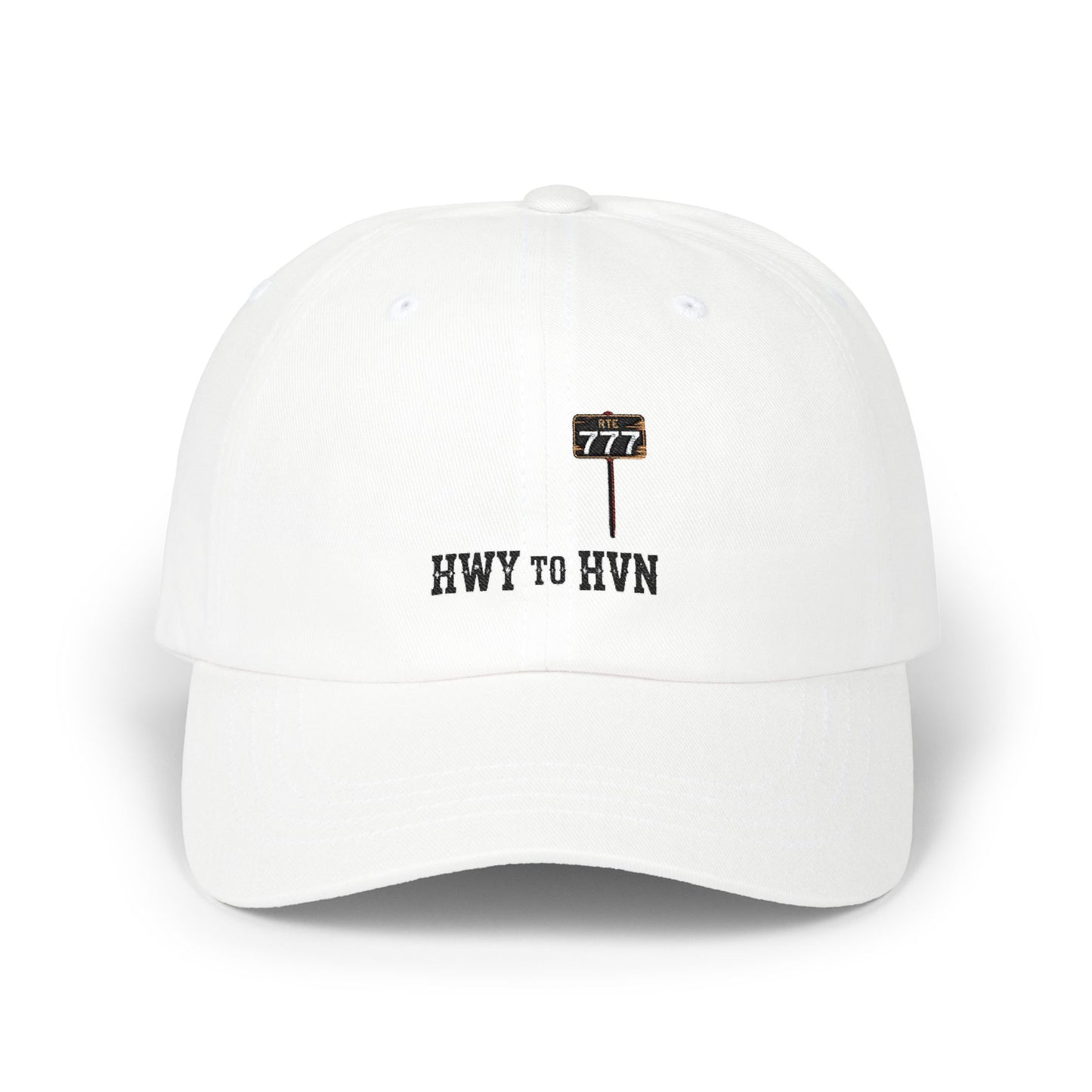 Rte 77 Hwy to Hvn Embroidery Dad Cap