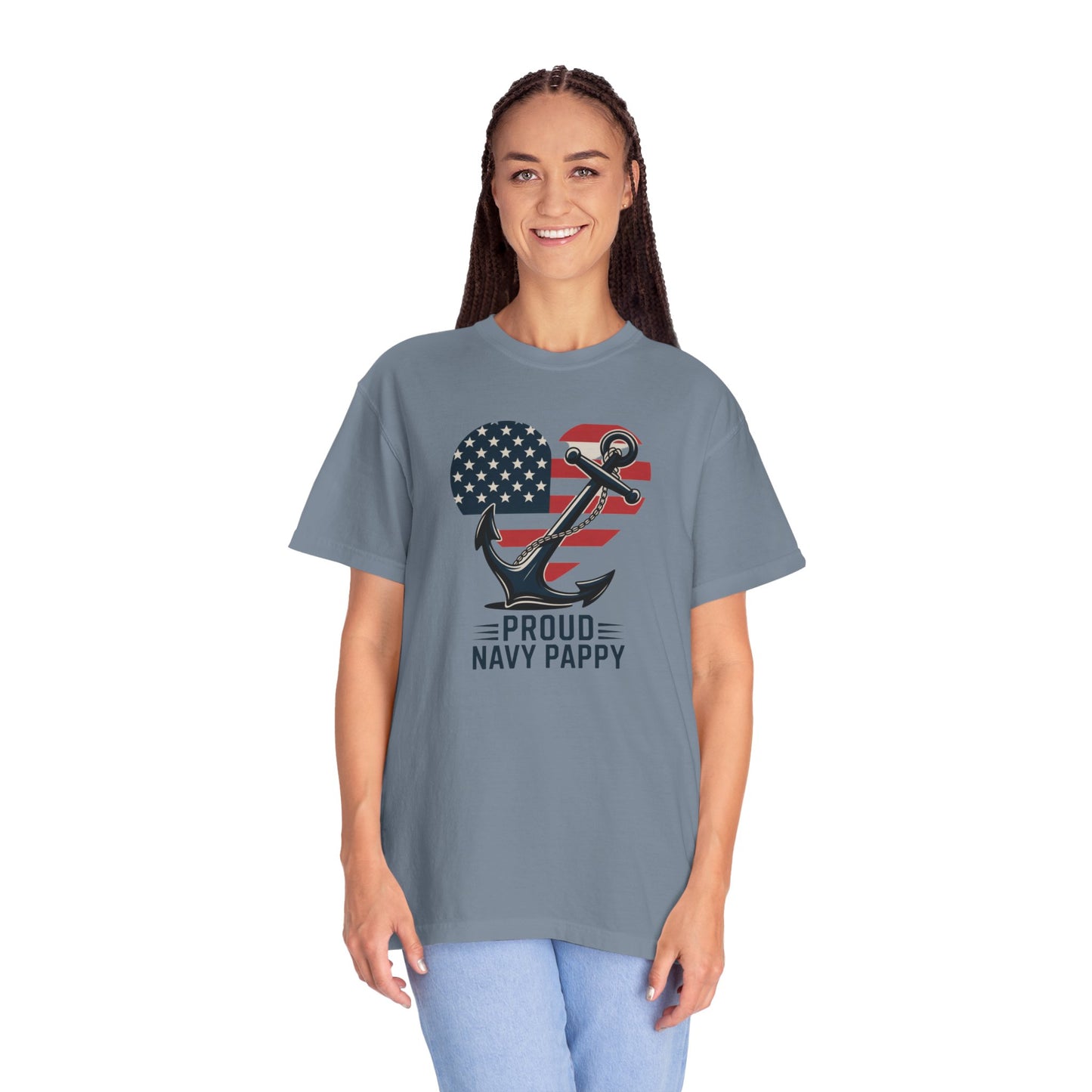 Proud Navy Pappy Tee - Comfort Colors 1717