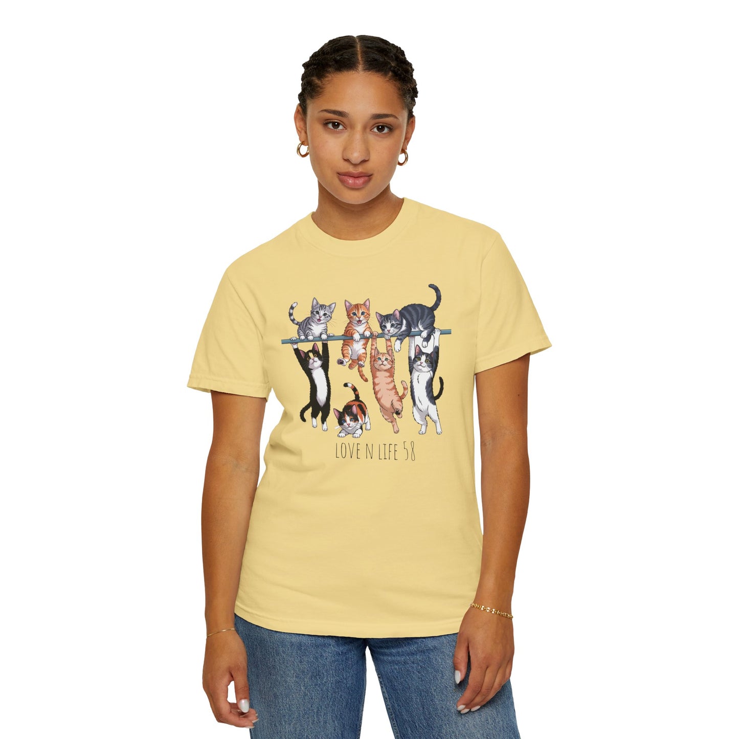 Cat Lover Love N Life 58 Tee - Comfort Colors