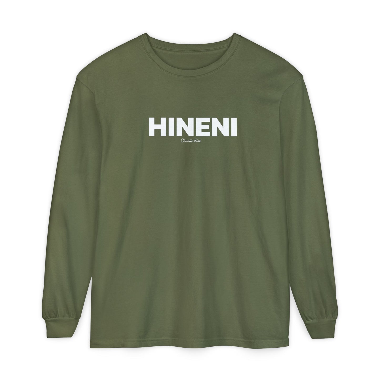 Hineni Charlie Kirk Here I am Lord Long Sleeve Tee - Comfort Colors
