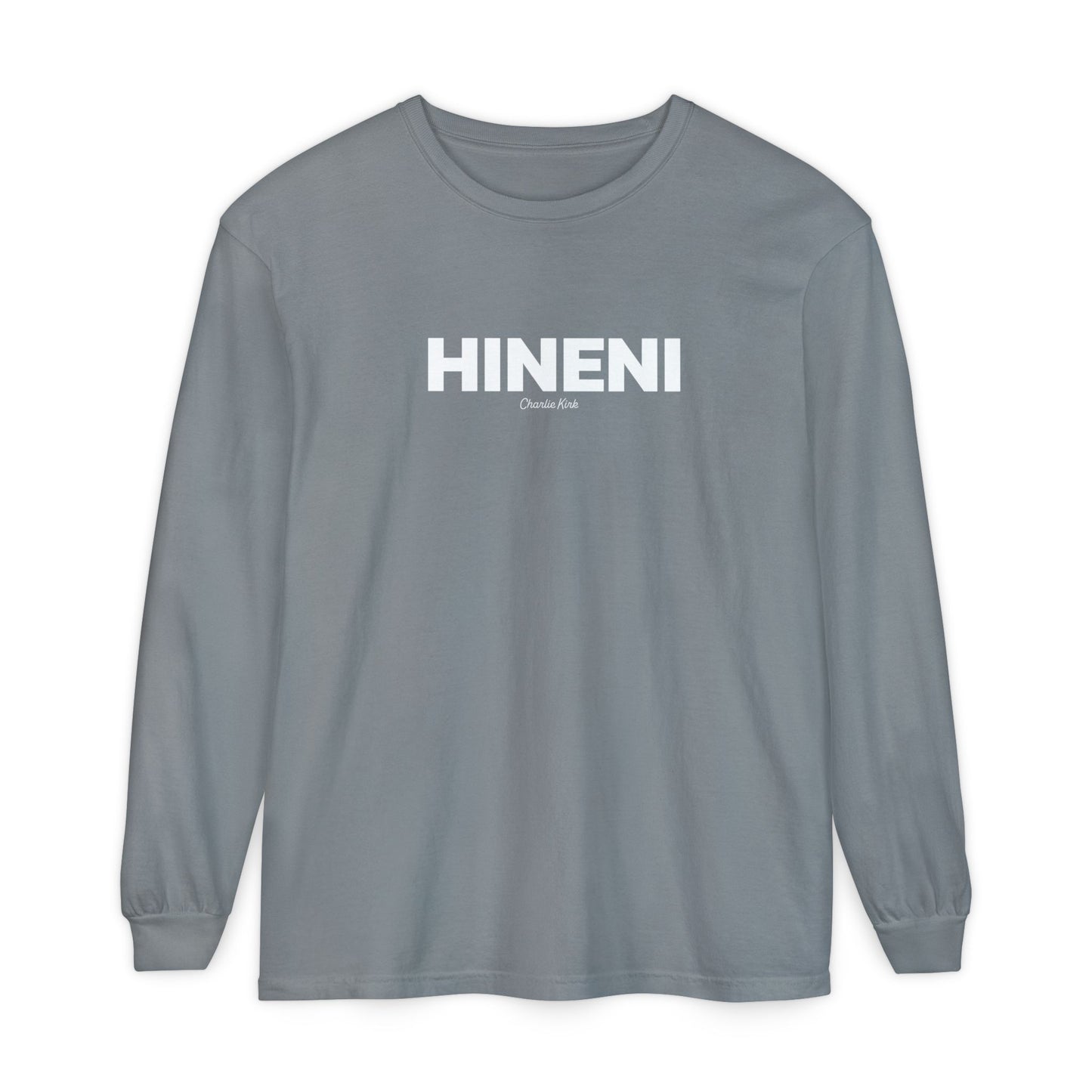 Hineni Charlie Kirk Here I am Lord Long Sleeve Tee - Comfort Colors