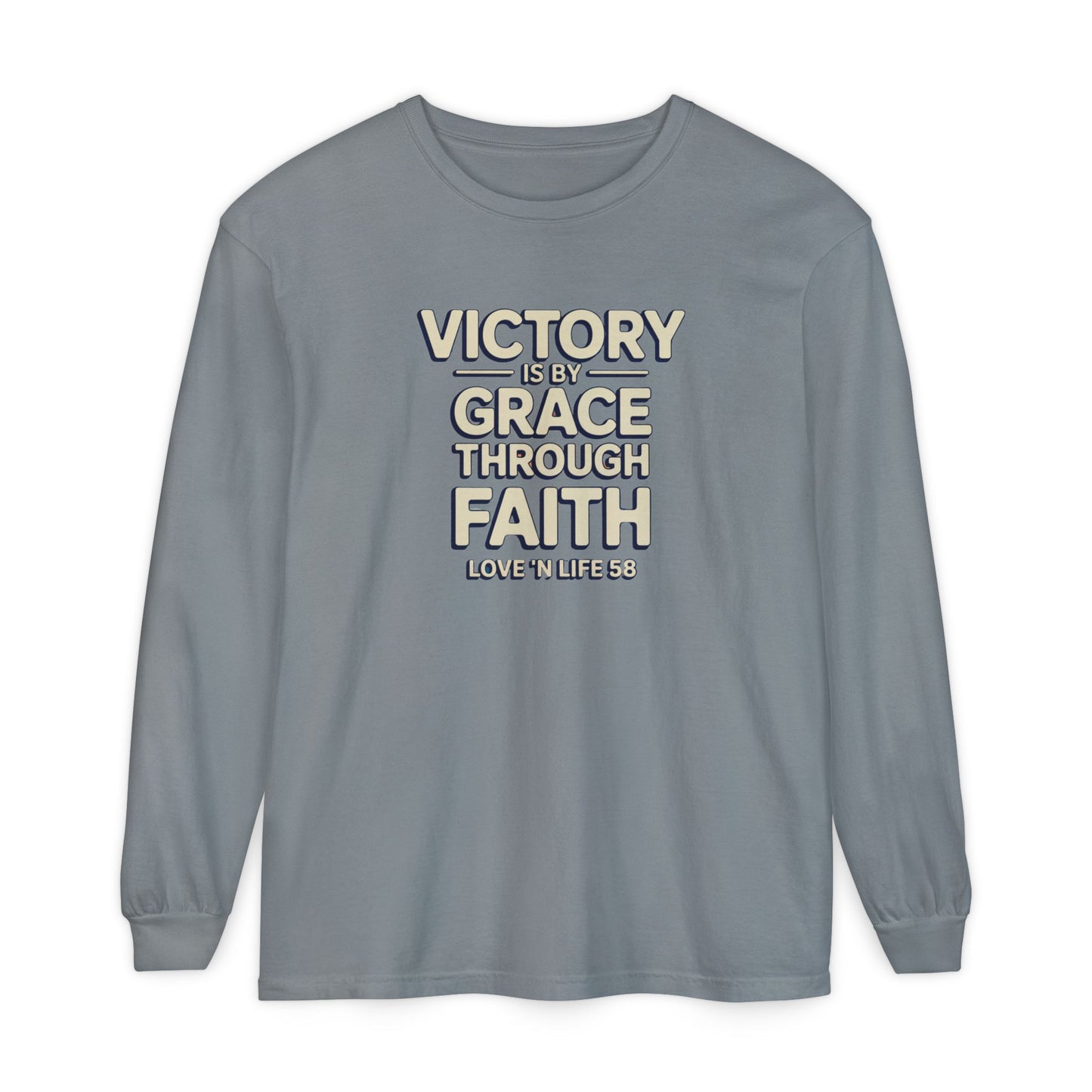 Victory By Grace - Comfort Colors Long Sleeve