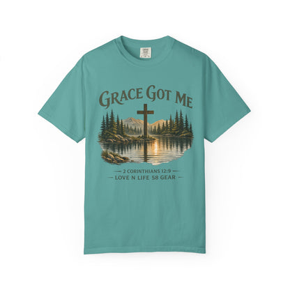 Grace Got Me 2 Corinthians 12:9 Short Sleeve Tee