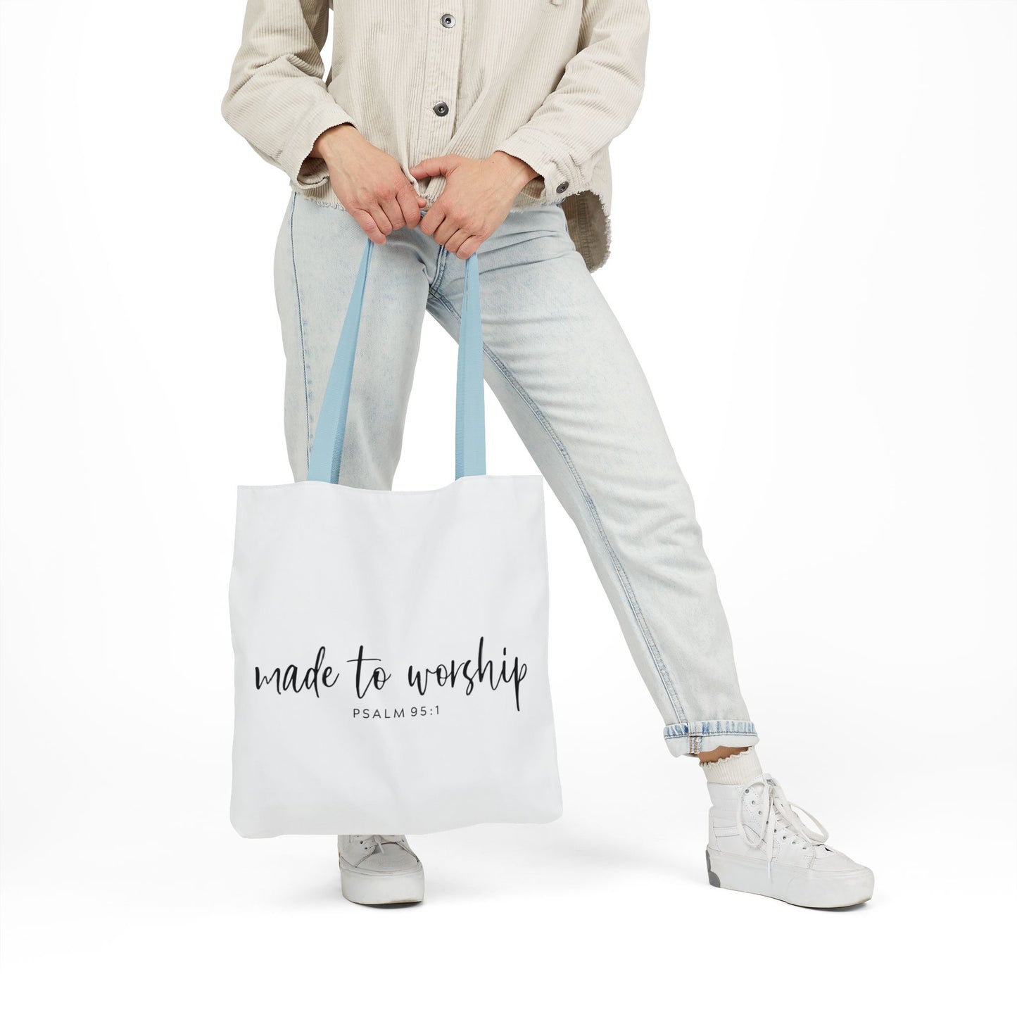 Inspirational Canvas Tote Bag - Faithful Design, Jesus Quote