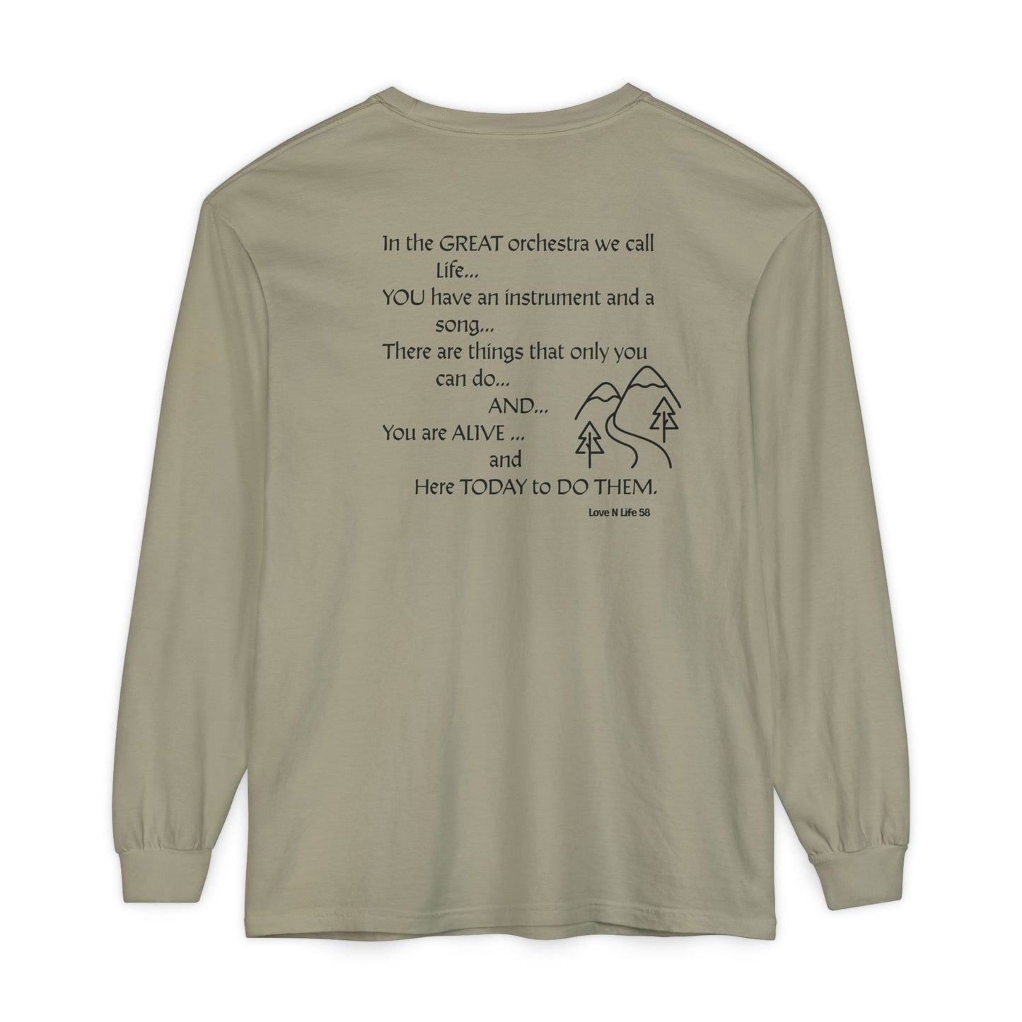 Great Orchestra of Life Long Sleeve Tee Back Print