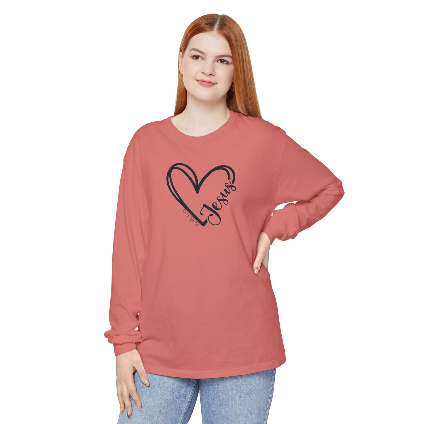 Jesus Heart Tee - Comfort Colors Long Sleeve