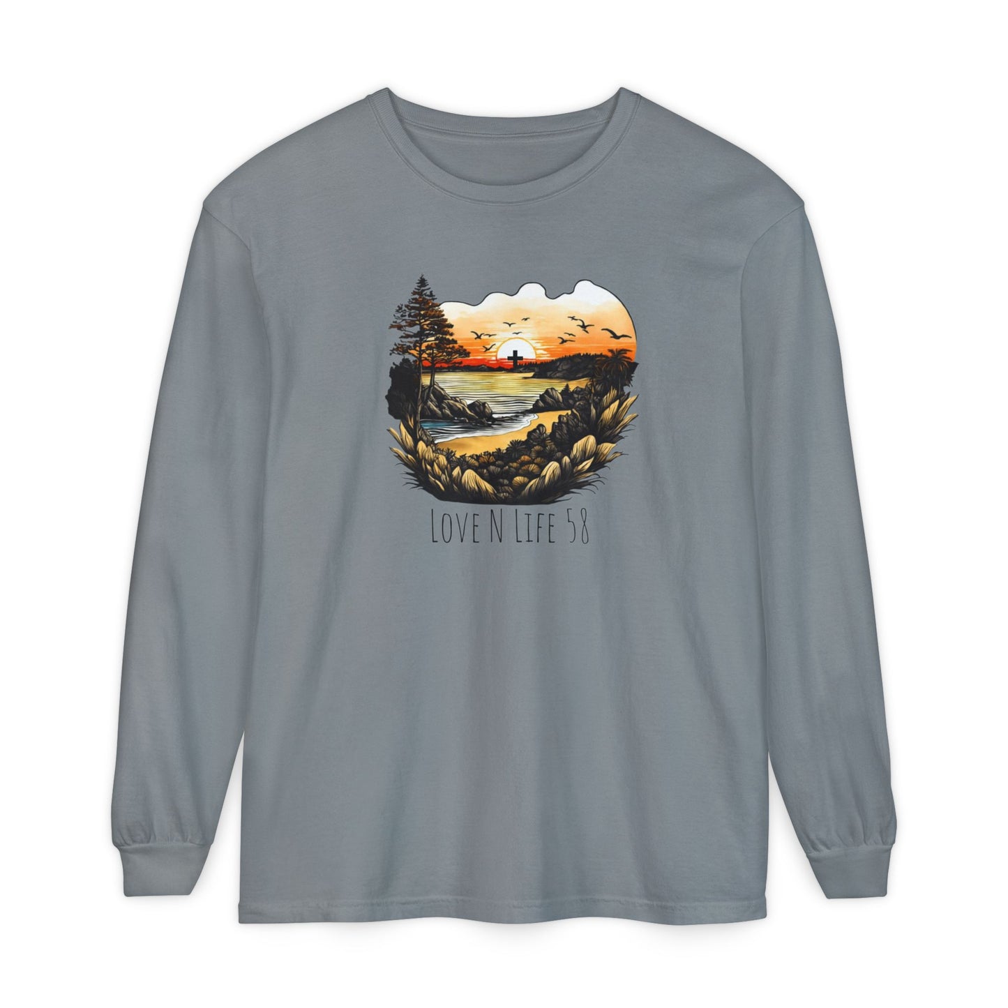 Sunset Cross - Comfort Colors Long Sleeve
