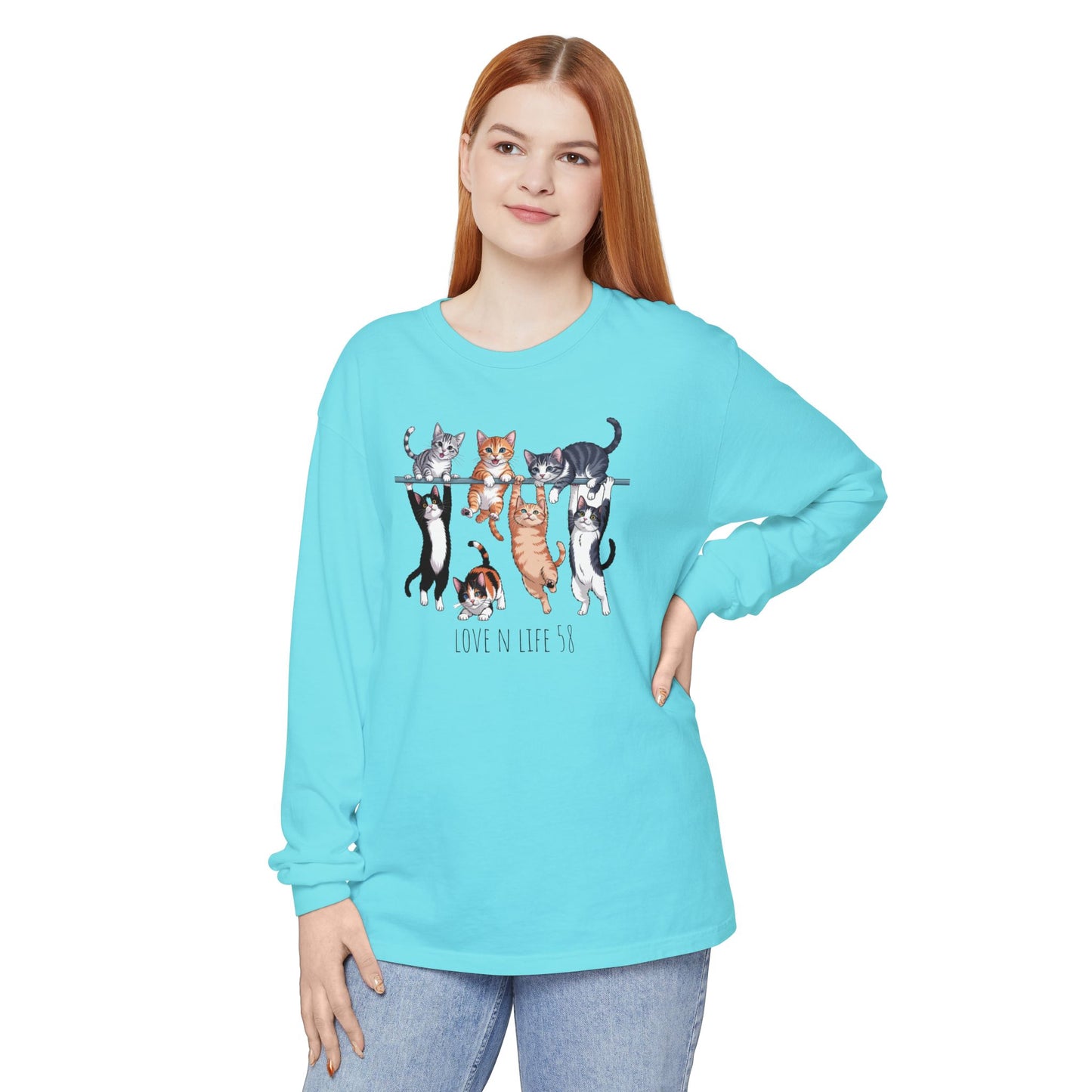 Cat Lovers Tee Long Sleeve - Comfort Colors