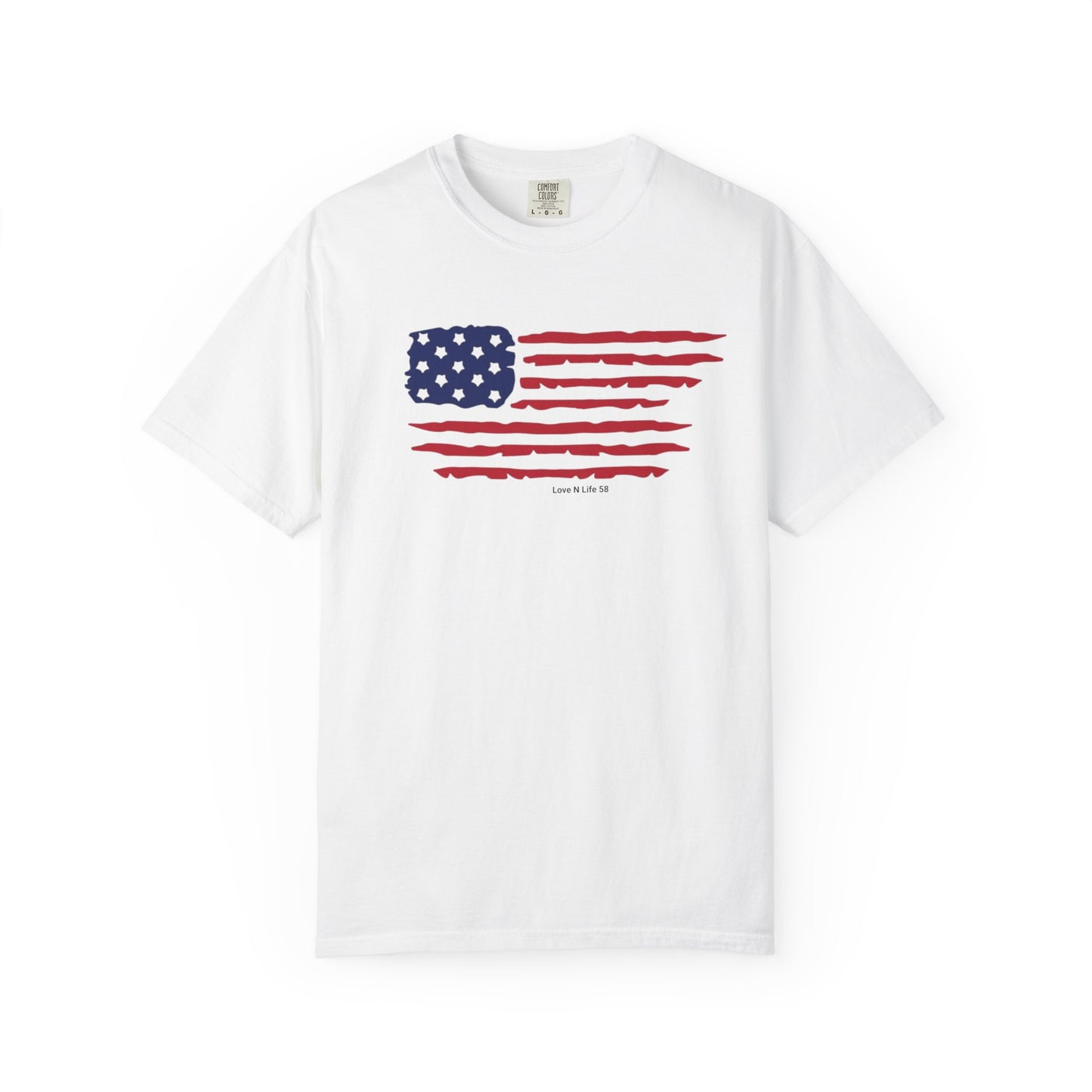 Patriotic Flag Love USA Tee - Comfort Colors