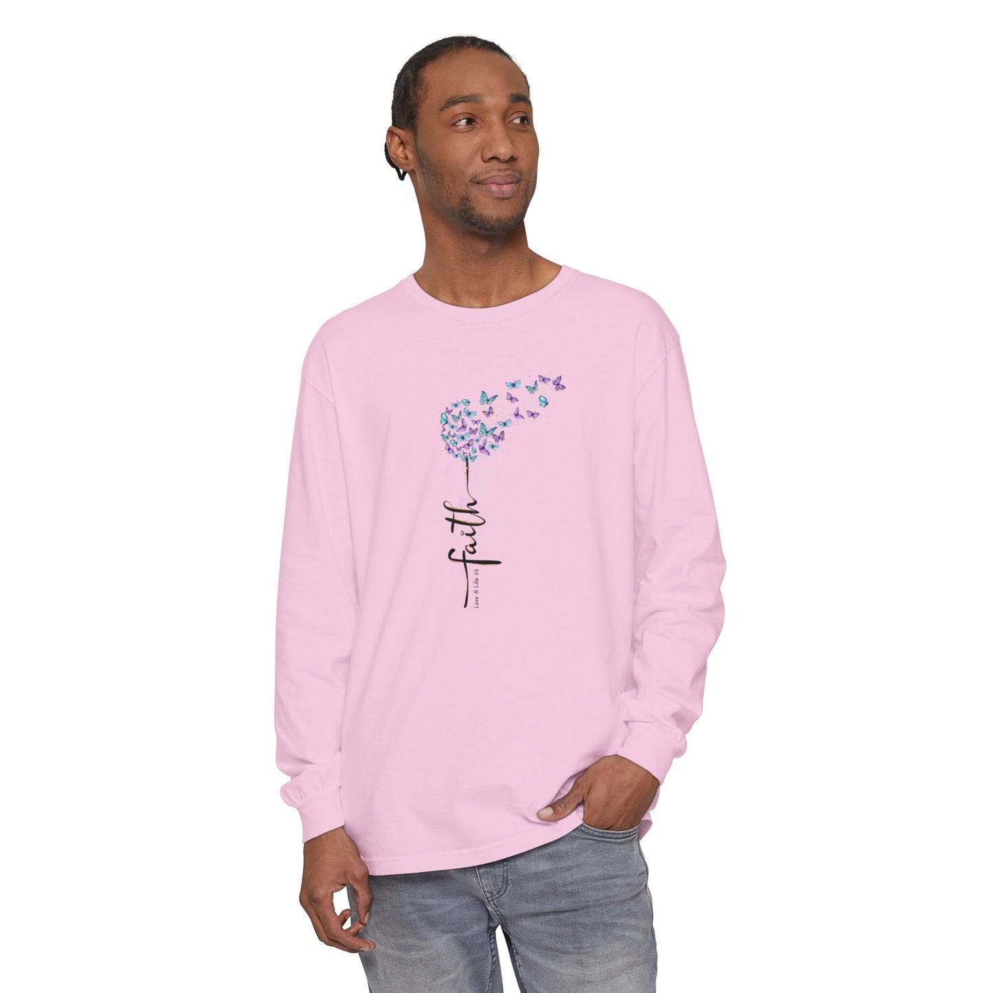 Faith Butterflies Long Sleeve Tee