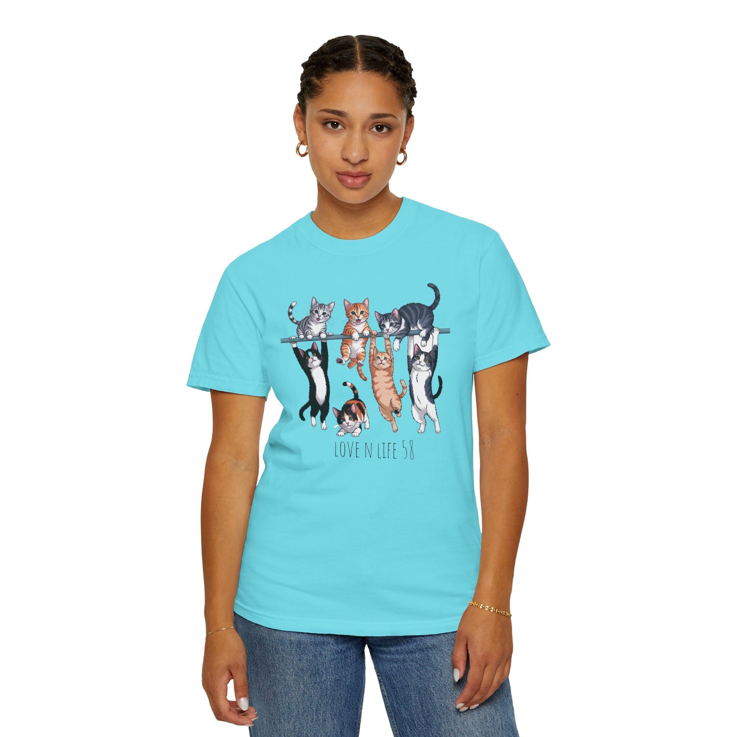 Cat Lover Love N Life 58 Tee - Comfort Colors
