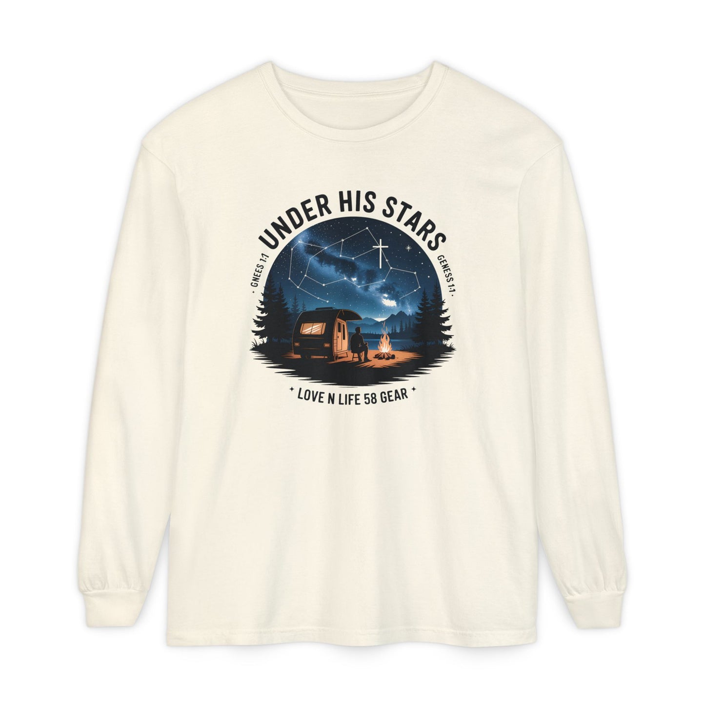 Under His Stars Camping Long Sleeve Tee