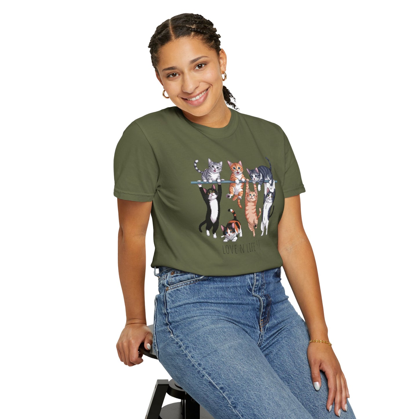 Cat Lover Love N Life 58 Tee - Comfort Colors