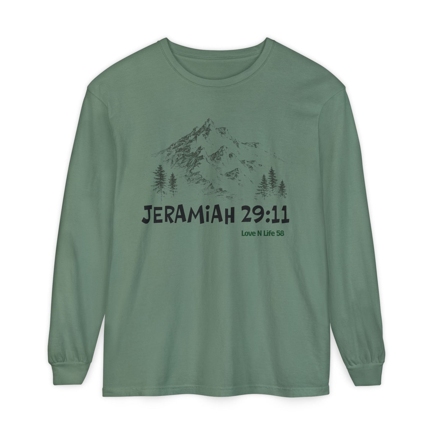 Jeremiah 29:11 Mountain Scene Long Sleeve Tee