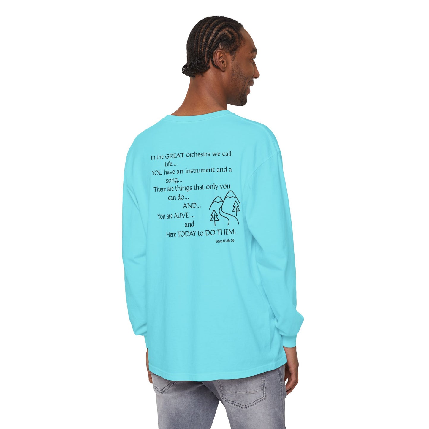 Great Orchestra of Life Long Sleeve Tee Back Print