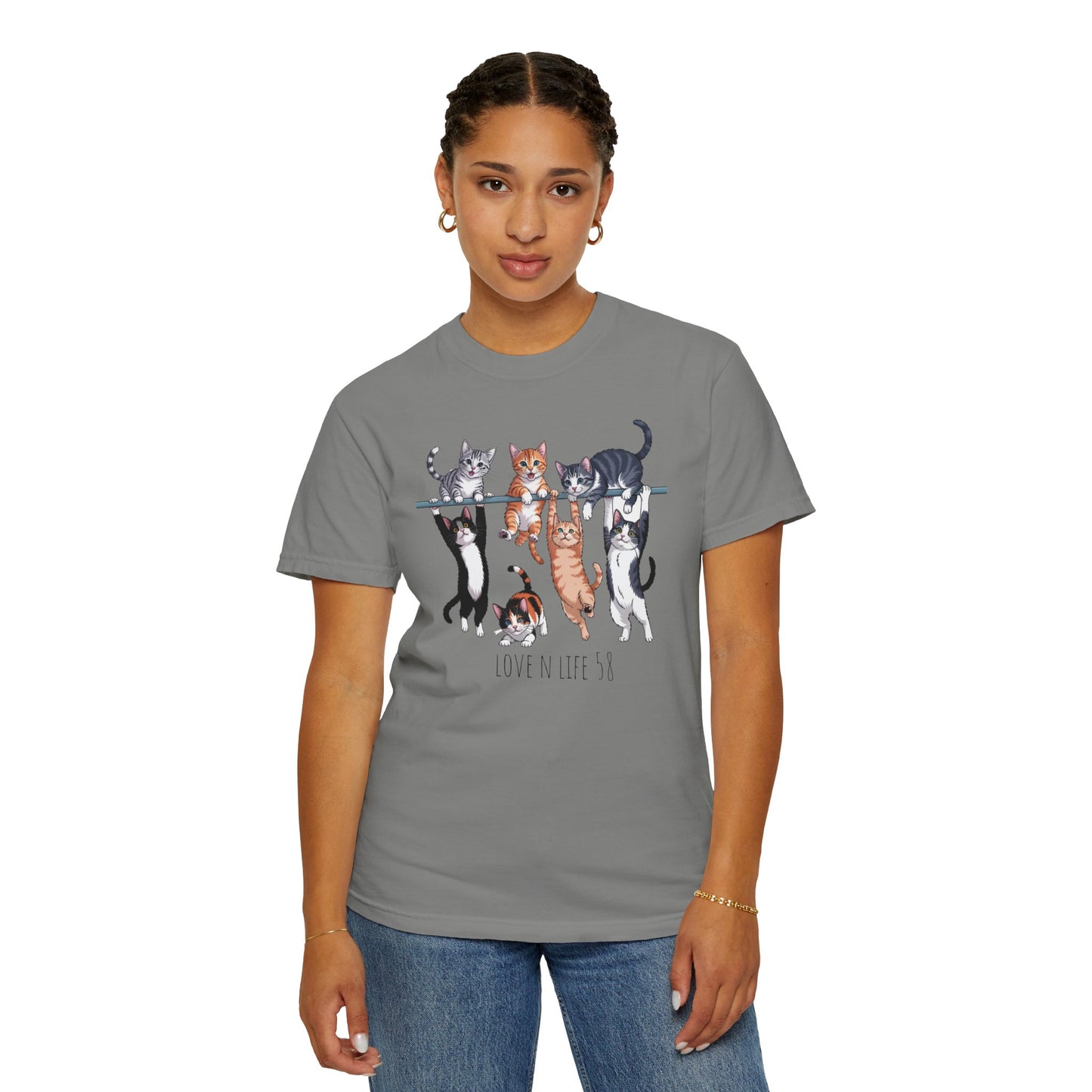 Cat Lover Love N Life 58 Tee - Comfort Colors