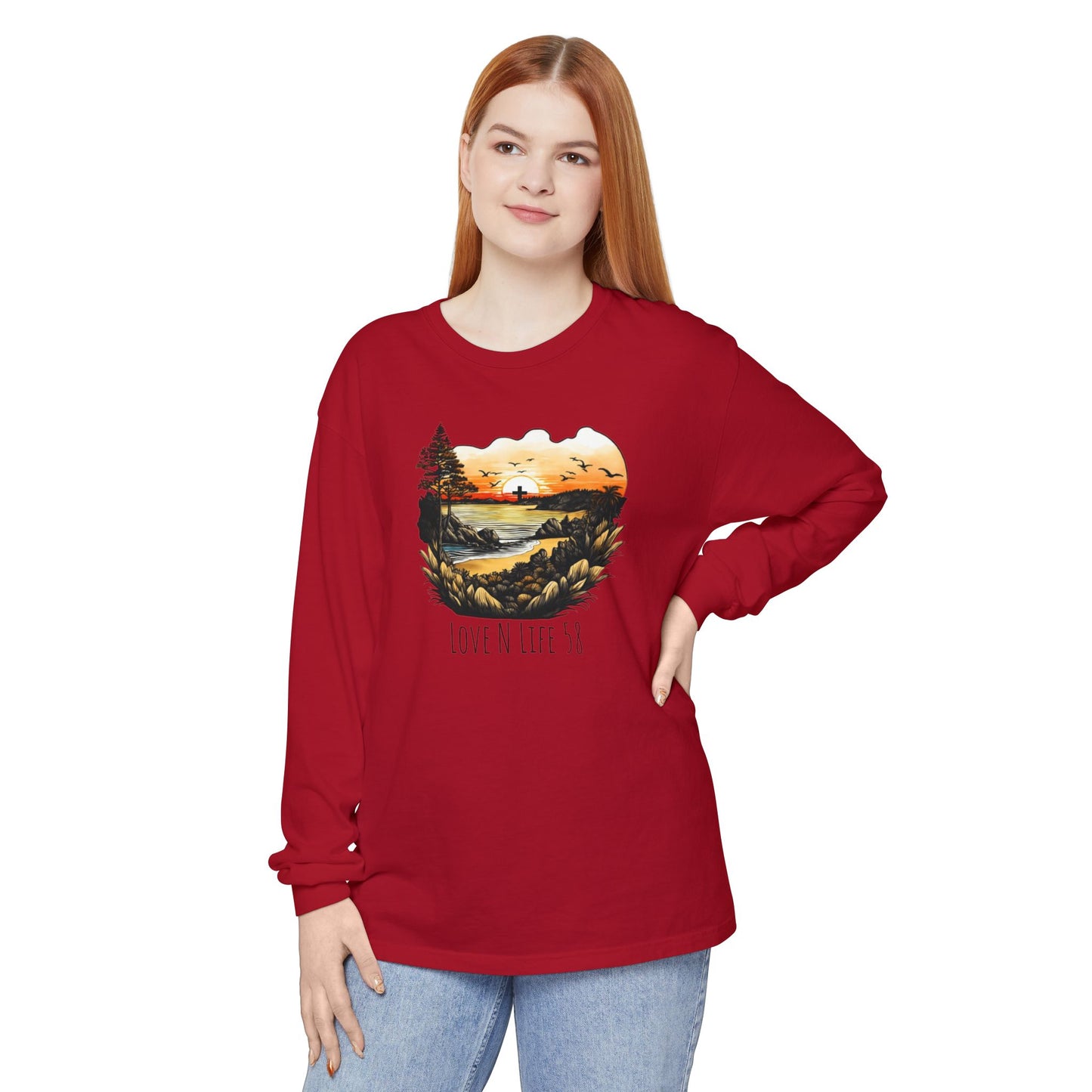 Sunset Cross - Comfort Colors Long Sleeve