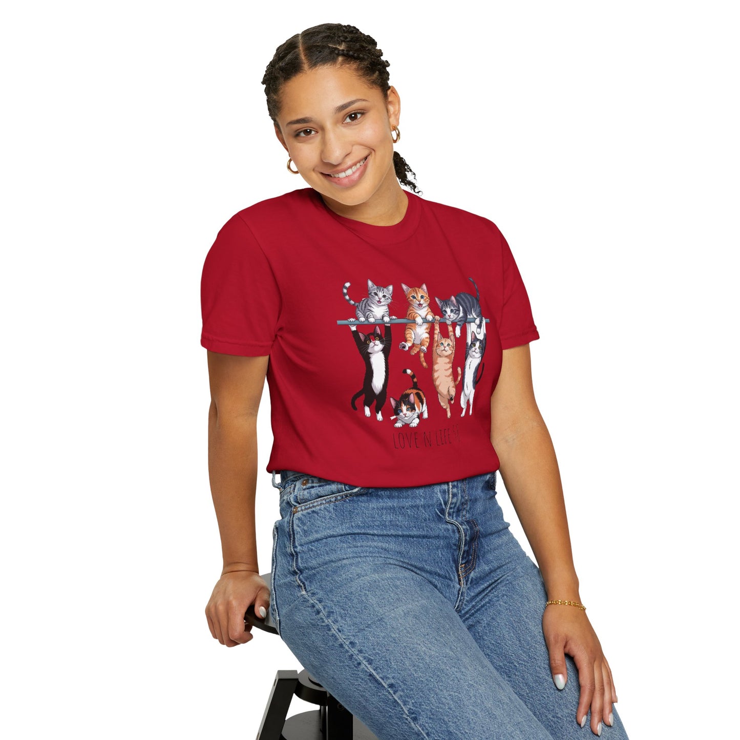 Cat Lover Love N Life 58 Tee - Comfort Colors