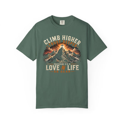 Climb Higher Trust Deeper Proverbs 3:5-6 Short Sleeve Tee