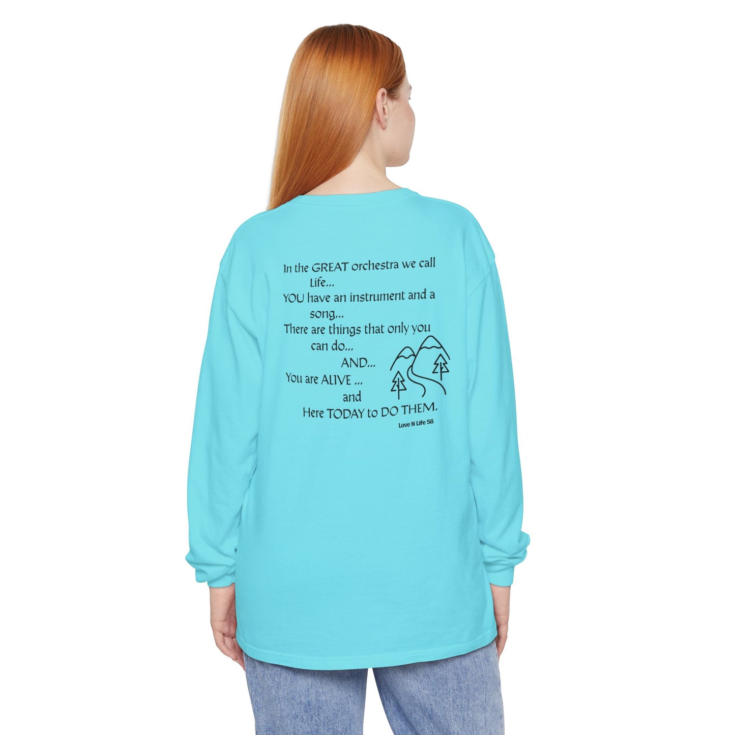 Great Orchestra of Life Long Sleeve Tee Back Print
