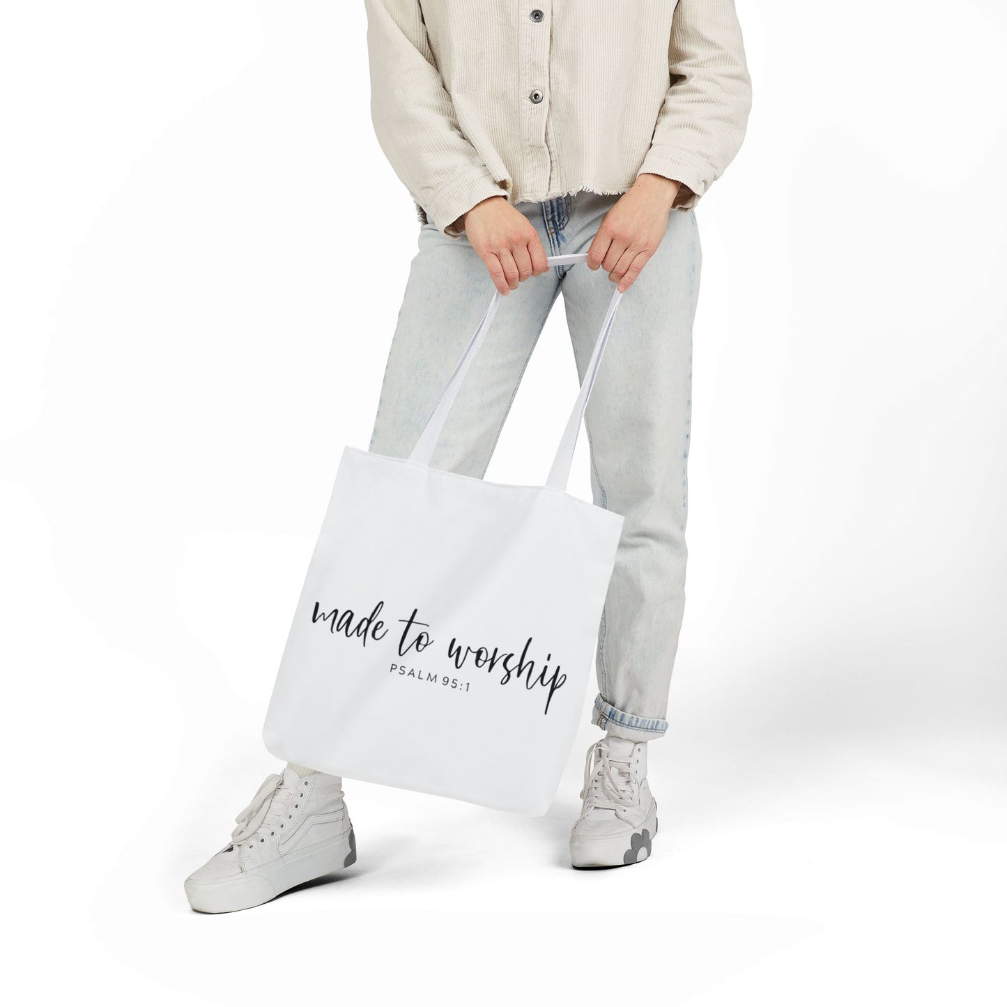 Inspirational Canvas Tote Bag - Faithful Design, Jesus Quote