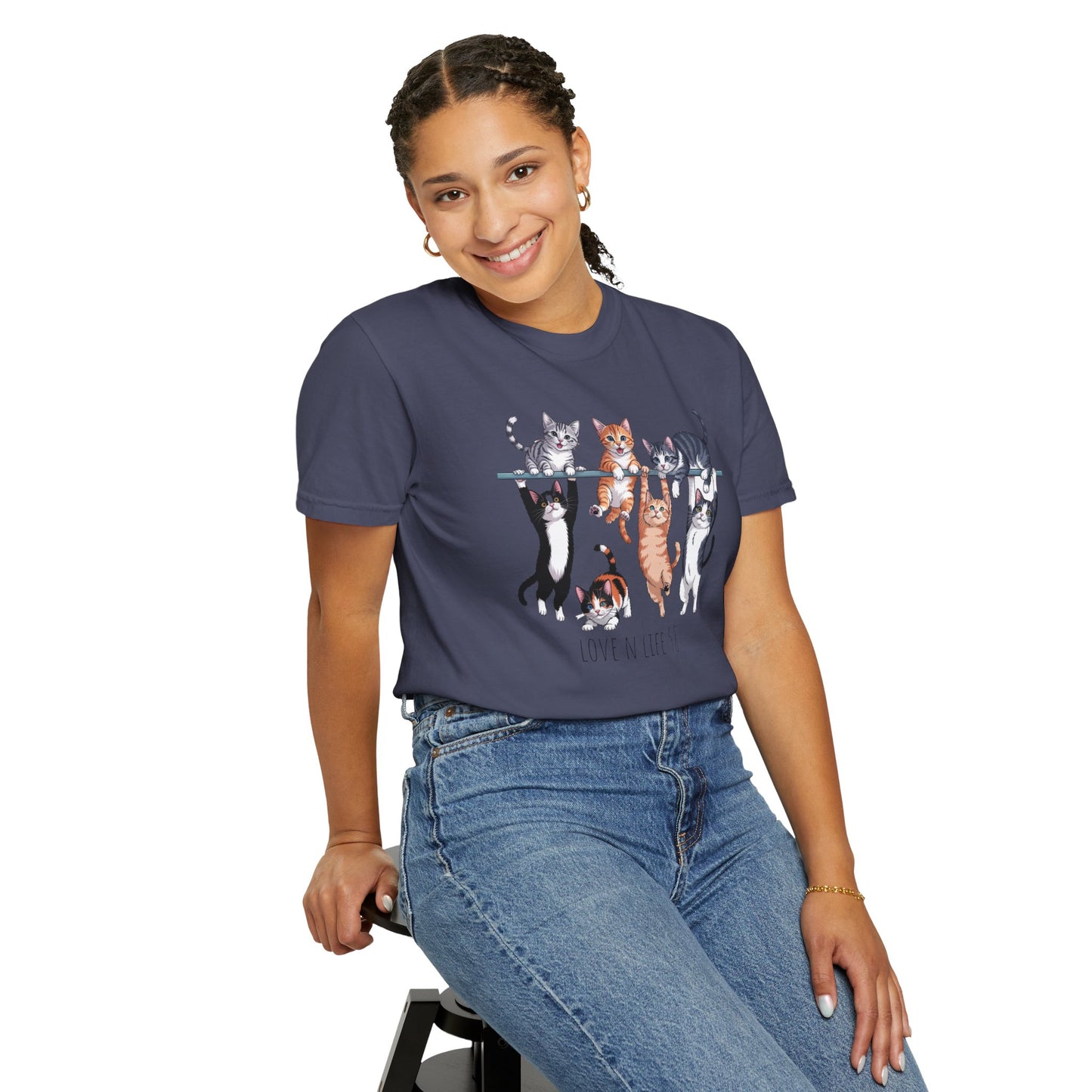 Cat Lover Love N Life 58 Tee - Comfort Colors