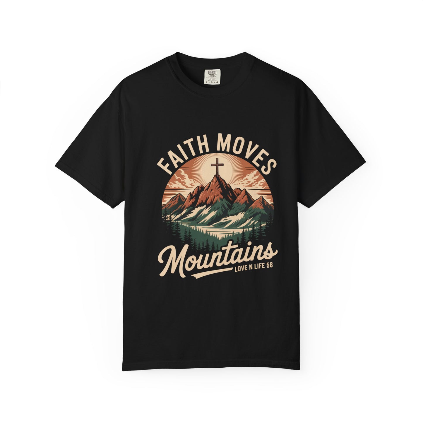 Faith Moves Mountains Short Sleeve Tee — Christian Mountain