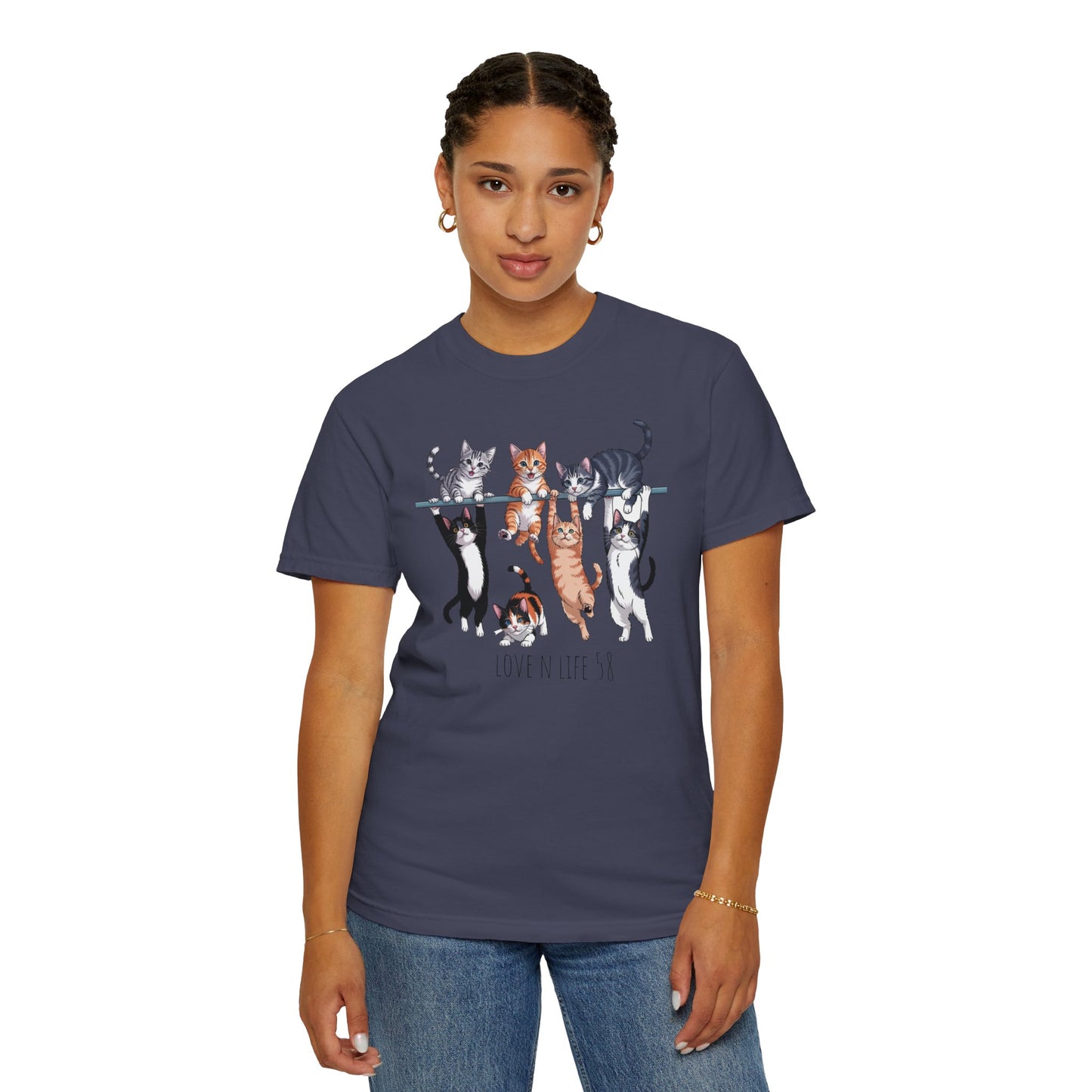 Cat Lover Love N Life 58 Tee - Comfort Colors
