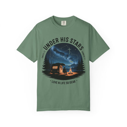 Under His Stars Short Sleeve Camping RV Tee