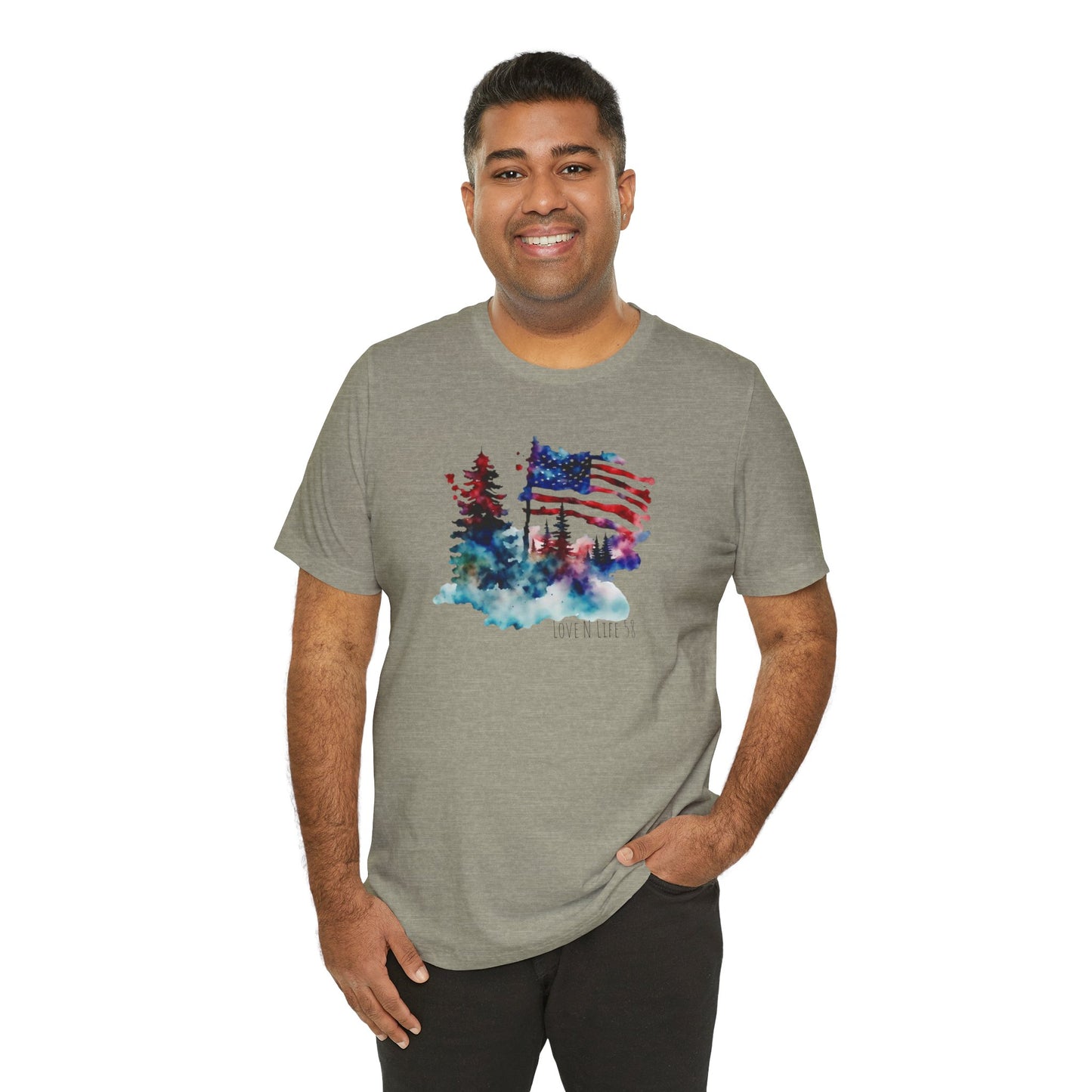 American Flag Patriotic LoveNLife58 Tee - Bella Canvas
