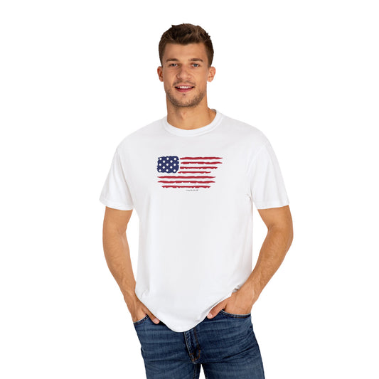 Patriotic Vintage Flag Tee - Comfort Colors
