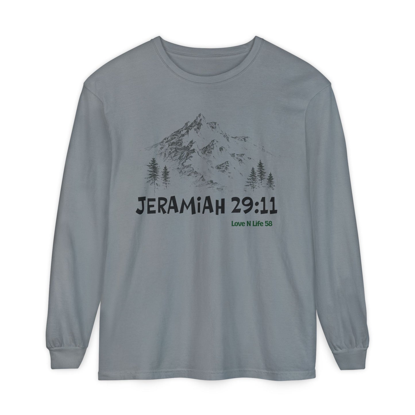 Jeremiah 29:11 Mountain Scene Long Sleeve Tee