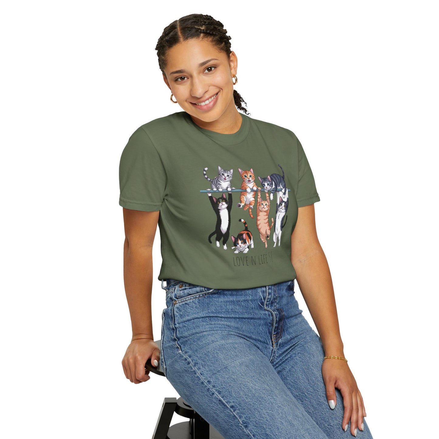 Cat Lover Love N Life 58 Tee - Comfort Colors