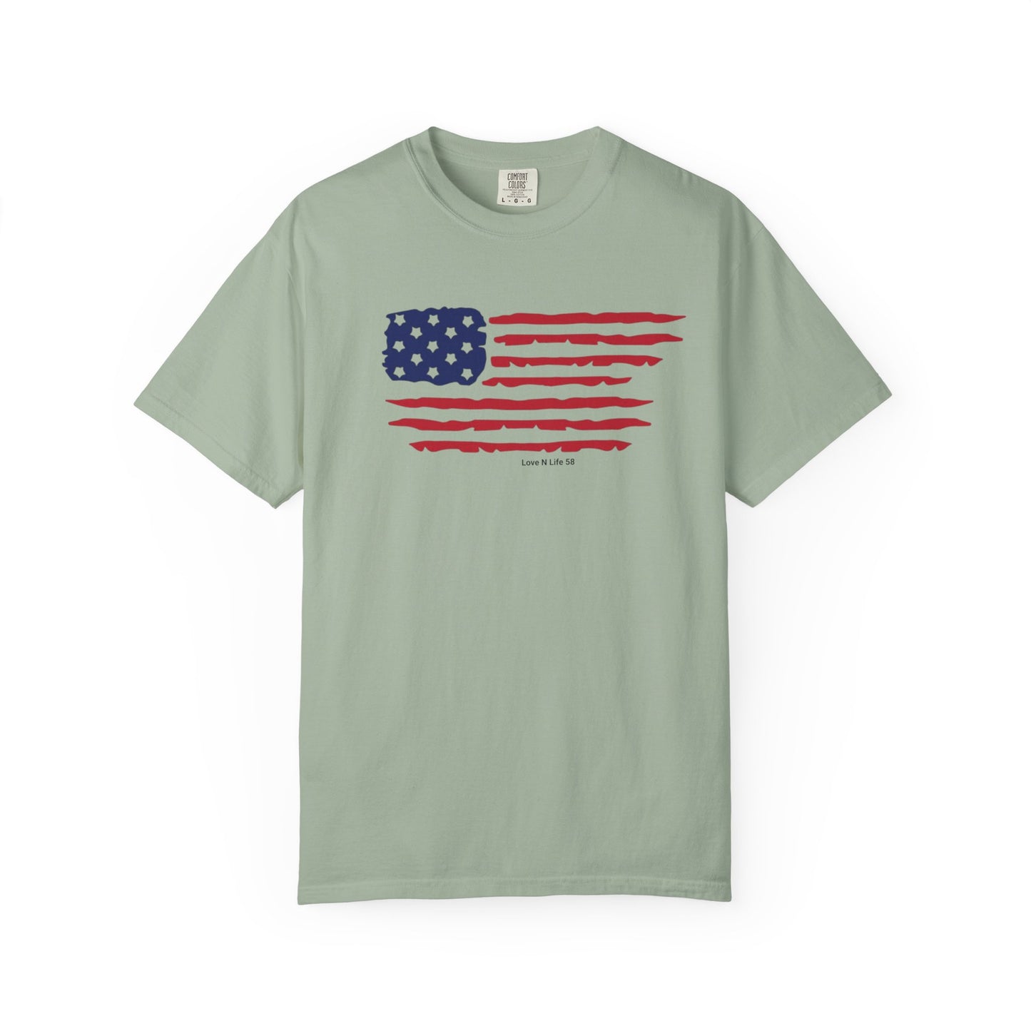 Patriotic Flag Love USA Tee