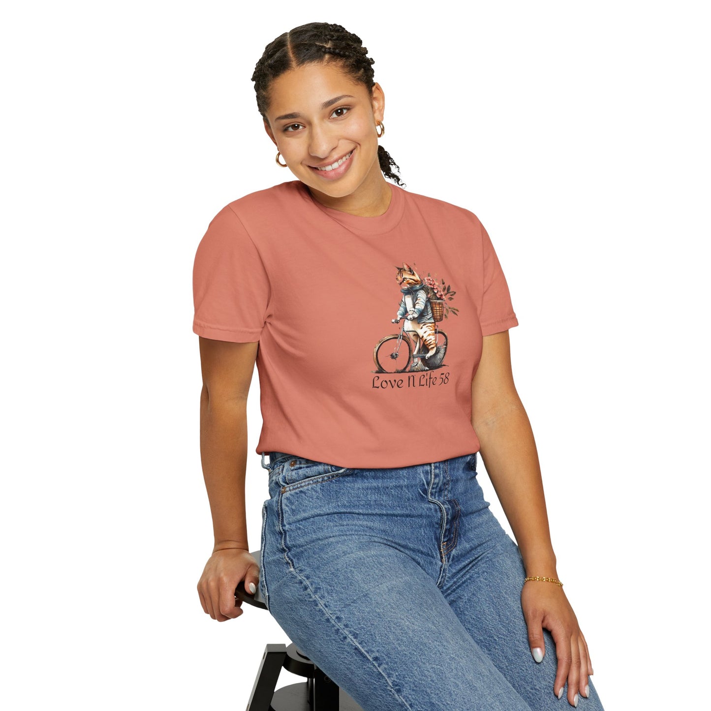 Cat Lovers Bicycle Tee - Comfort Colors