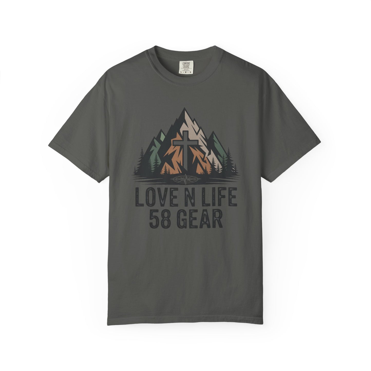 'Love N Life 58 Gear' Mountain Cross Christian Short Sleeve Tee