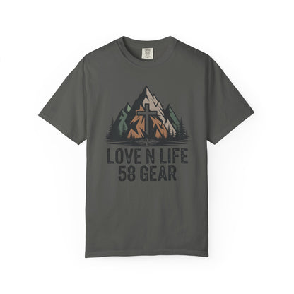 'Love N Life 58 Gear' Mountain Cross Christian Short Sleeve Tee