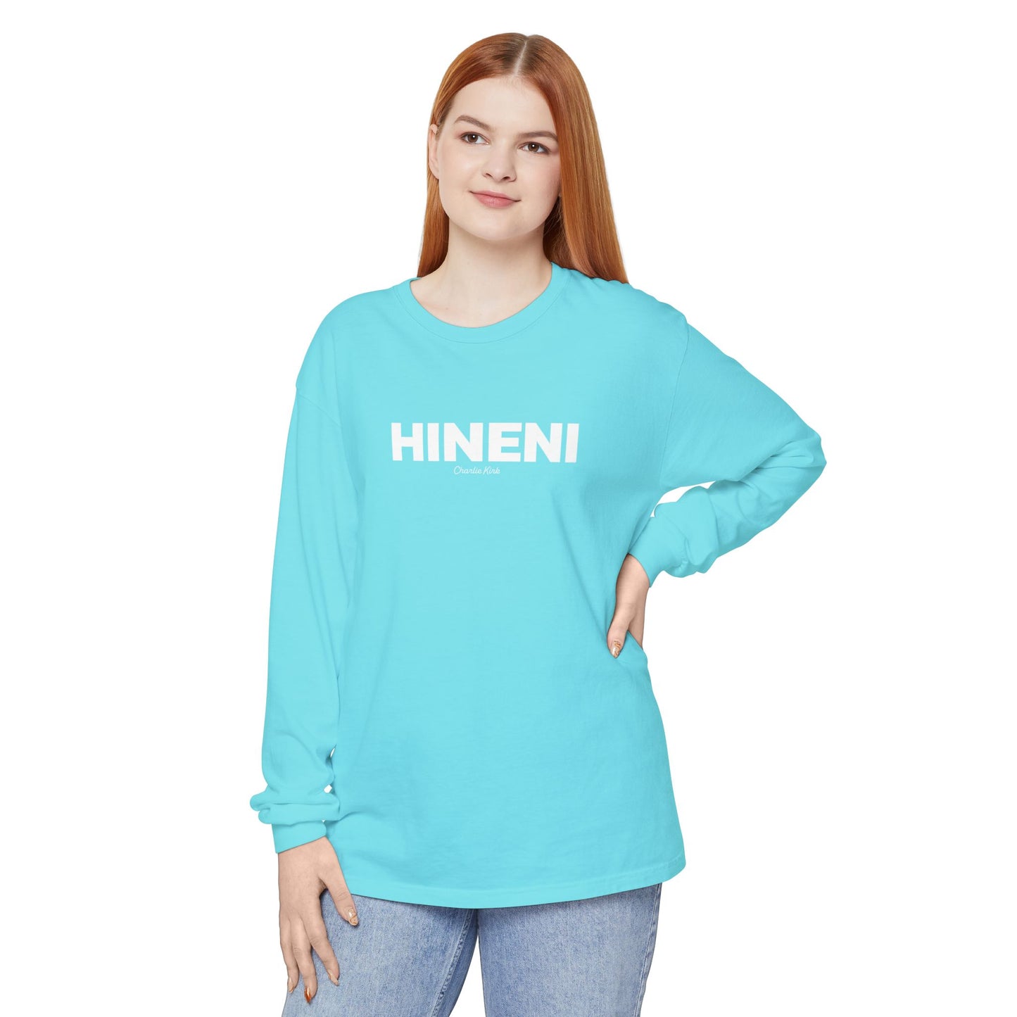 Hineni Charlie Kirk Here I am Lord Long Sleeve Tee - Comfort Colors
