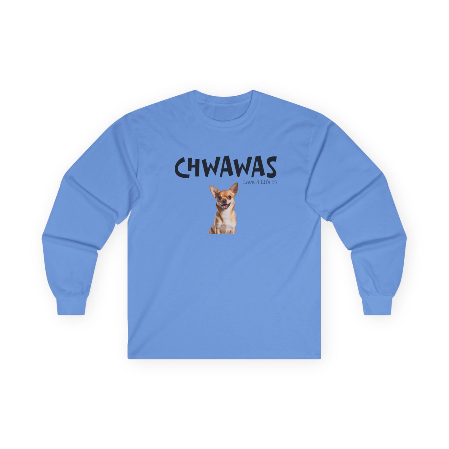"CHWAWAS" -Chihuahua Graphic Long Sleeve Cute Dog Photo Tee