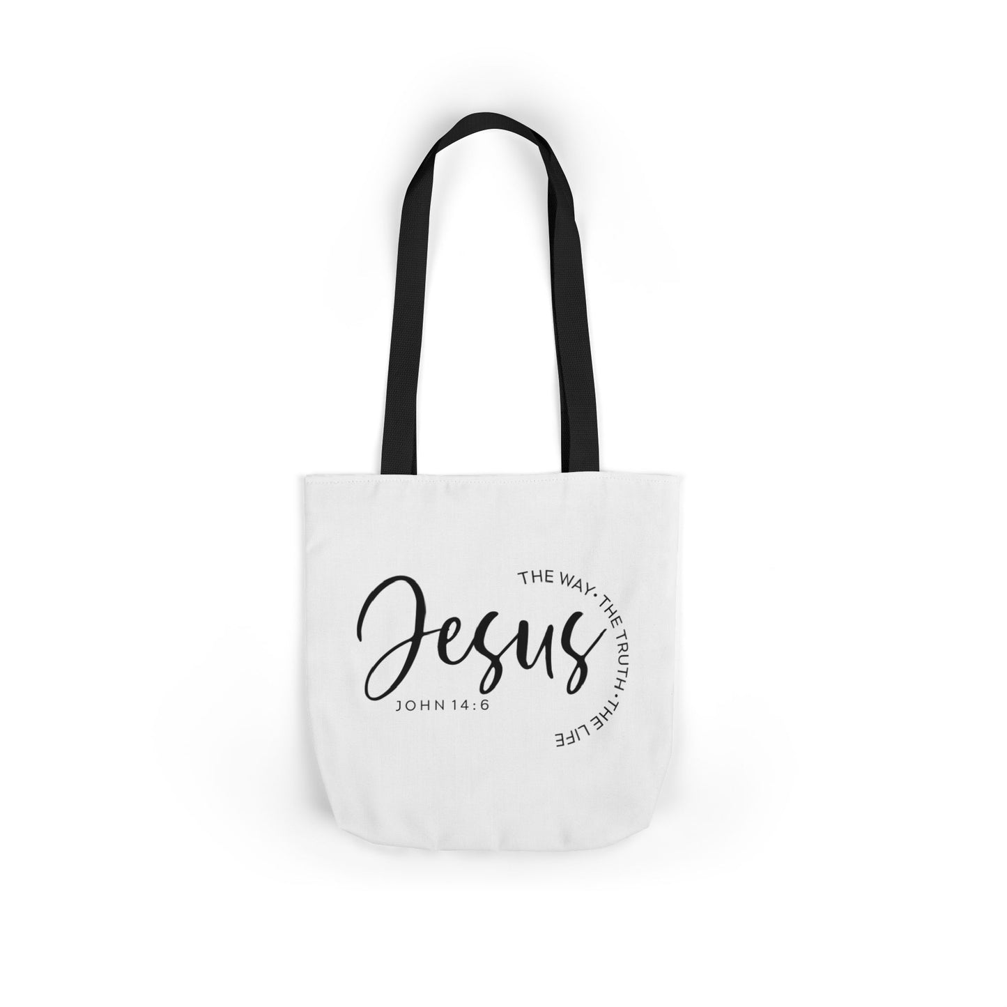 Inspirational Canvas Tote Bag - Faithful Design, Jesus Quote