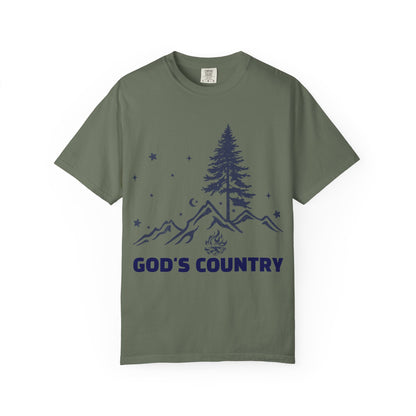 God’s Country Mountain Short Sleeve Tee — Outdoor Christian Graphic Tee