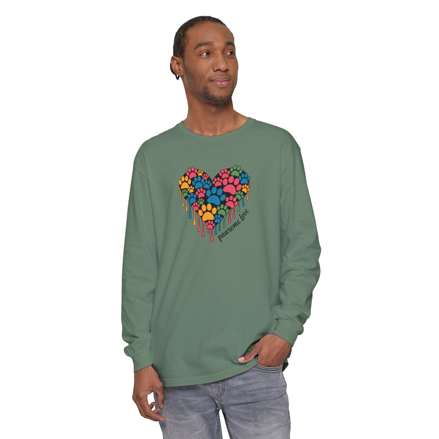 Pawsome Love Tee - Comfort Colors long sleeve